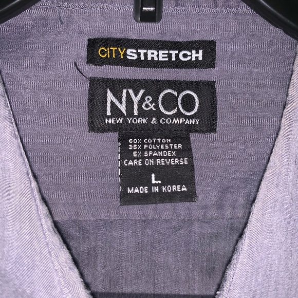 Gray 3/4 sleeve button down NY&Co size L - Picture 3 of 6